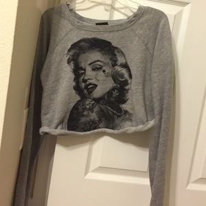 Cropped hipster Marilyn Monroe sweatshirt