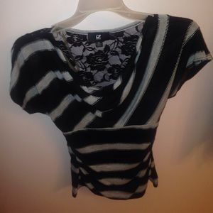 Black and grey stripped blouse