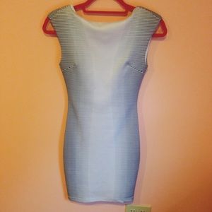Blue & White Bodycon Dress