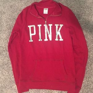 IU PINK quarter zip with sequin