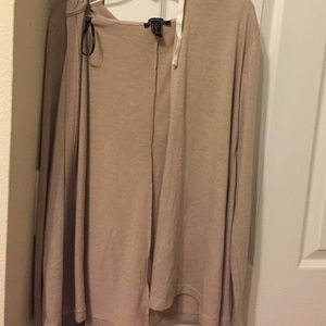Drawstring hoodie cardigan