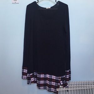 Long Navy/Plaid Tunic
