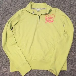 Bright yellow PINK quarter zip