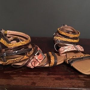 Reptile print sandals!