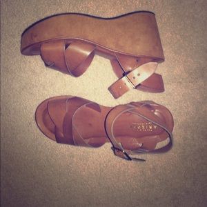 Brown platform heels