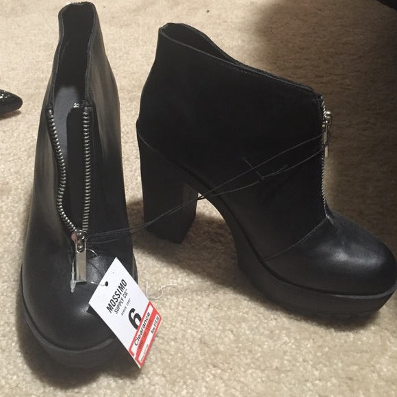 Brand new!!! Zip Up Black Booties-Vegan Leather😍