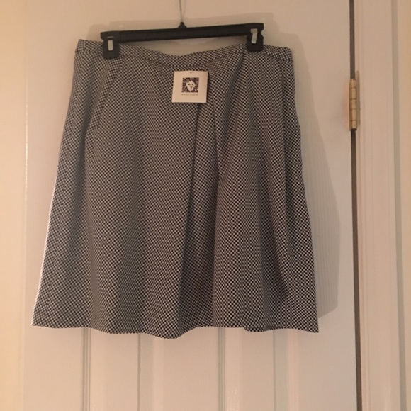 AnnKlein black-and-white checkered skirt