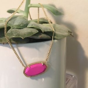 Kendra Scott Magenta and Gold Dylan Necklace