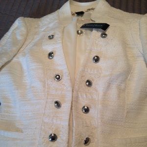 White House Black Market Jackets & Coats - Brand new WHBM White Lace Military Jacket White House Black Market Jackets & Coats - Brand new WHBM White Lace Military Jacket