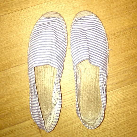SOLUDOS seersucker espadrilles size 8!