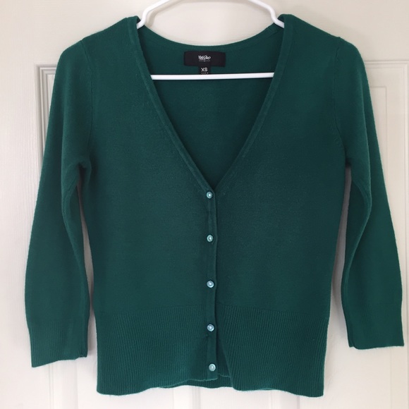 Mossimo Green 3/4 Sleeve Cardigan
