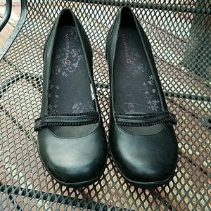 Black wedge Mary Janes