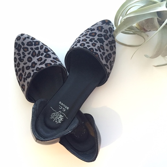 Leopard print d'orsay flats