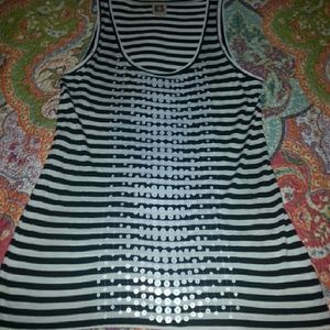 Anne klein Black an white sleeveless tee