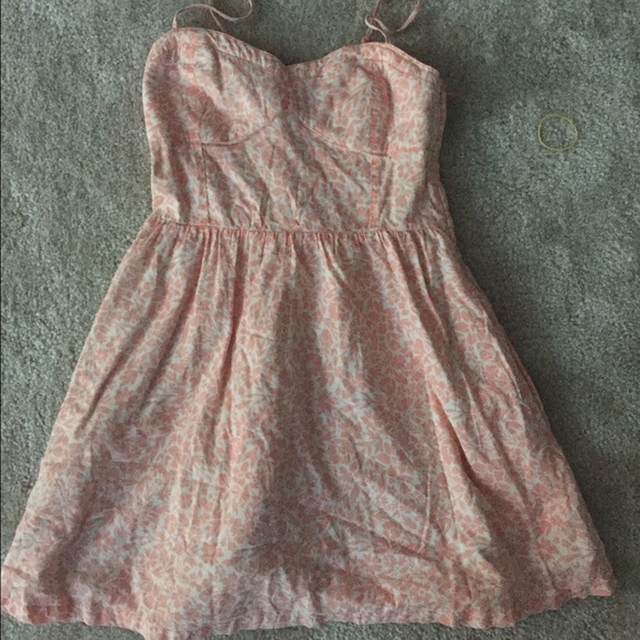 Coral & white summer sweetheart mini with pockets