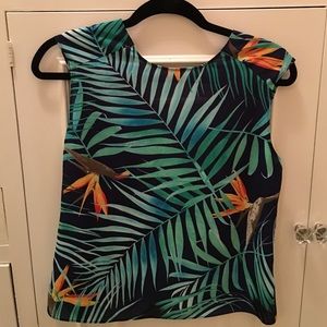 Open Back Tropical Blouse