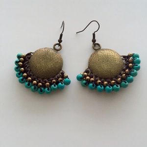 Brass and blue beads