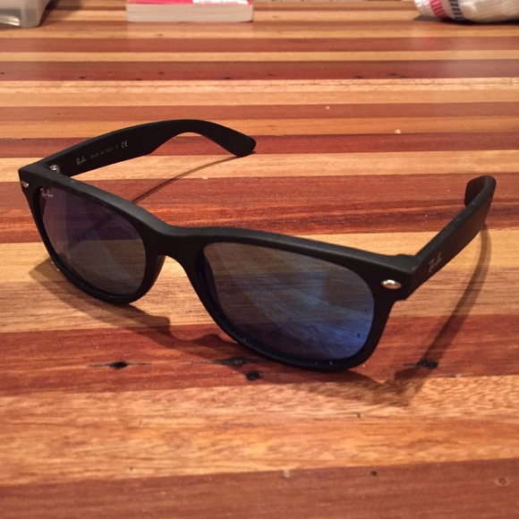 Rayban Matte Black Blue Gradient Lens Sunglasses
