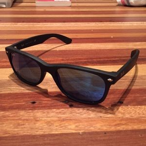 Rayban Matte Black Blue Gradient Lens Sunglasses