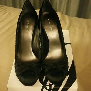 Black Satin Pumps