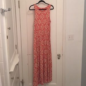 Burnt orange and ivory patterned maxi