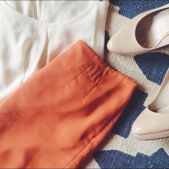 Orange Pencil Skirt