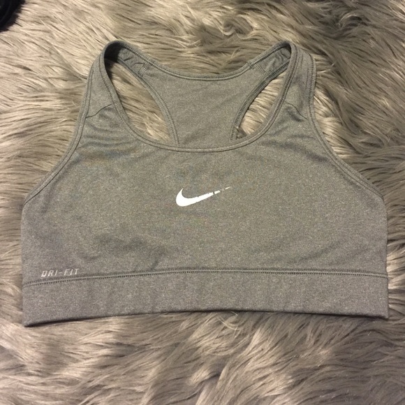 Gray Nike sports bra