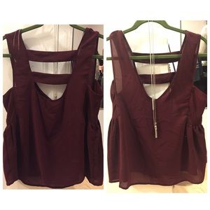 Cute burgundy top from Zara.