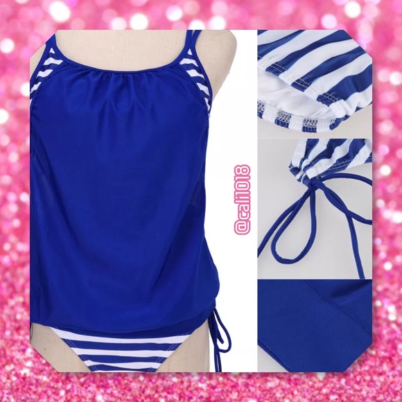 ‼️1HR SALE 🆕 Pink & Blue Unique Tankini Swimsuit - Picture 2 of 4