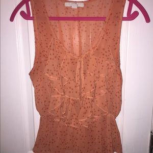 Orange ruffle tank top