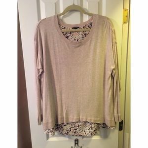 Double material blouse