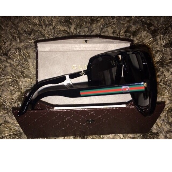 ♦️SOLD♦️AUTH GUCCI SUNGLASSES GG aviator black - Picture 2 of 4