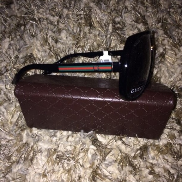 ♦️SOLD♦️AUTH GUCCI SUNGLASSES GG aviator black - Picture 4 of 4