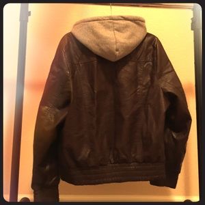 Faux Leather Bomber Jacket