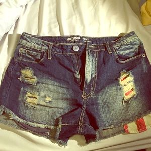 NWOT High waisted flag shorts