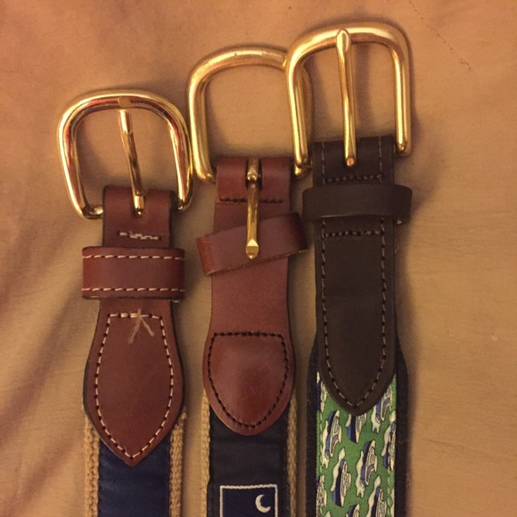 3 men's belts size 28! Guy Harvey & Vineyard Vines