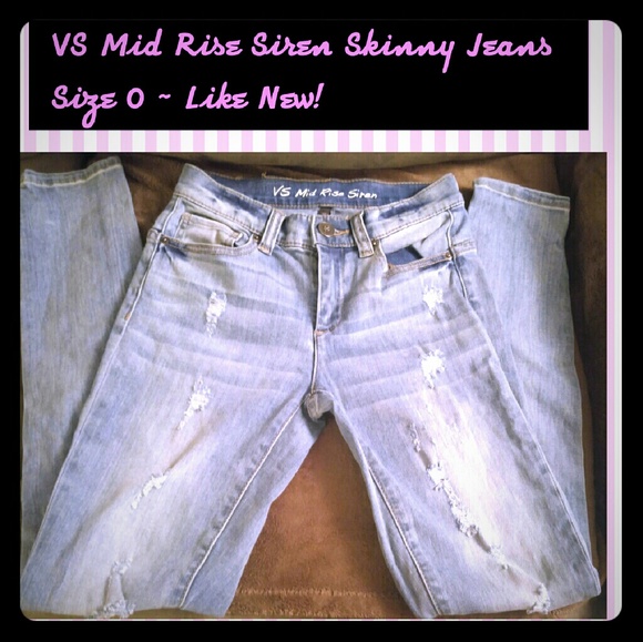 VS 0 Short Distressed Mid Rise Siren Skinny Jean