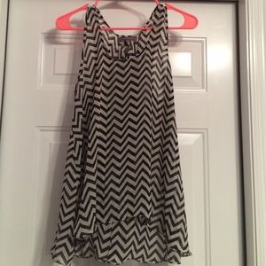 Black and white chevron tank