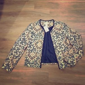 NWT Aztec print open blazer.