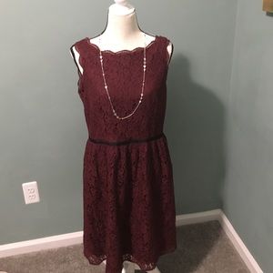 Ann Taylor Loft Lace Dress with plunging back