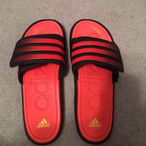 Never worn, adidas flops