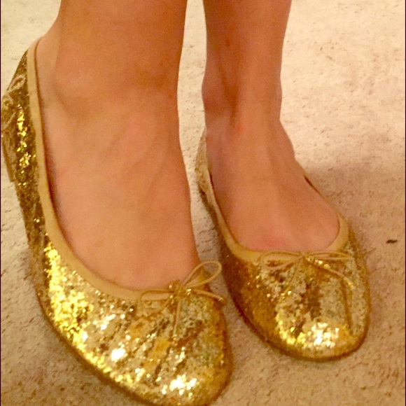 Sam Edelman Sparkle Gold Flats