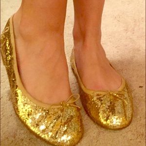 Sam Edelman Sparkle Gold Flats