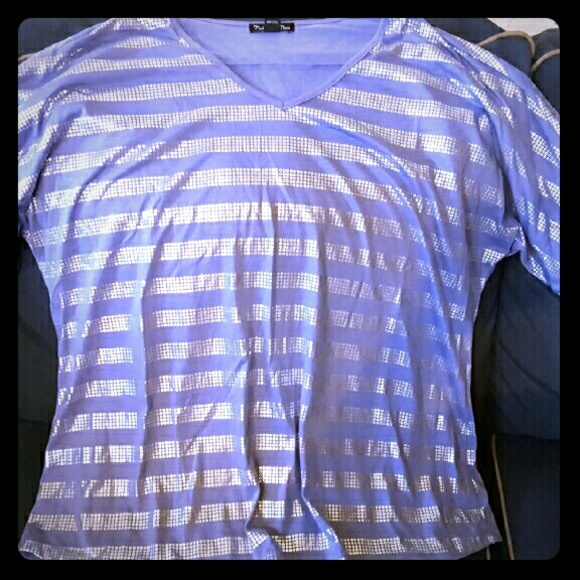 Twisted Tee Purple/Silver Sparkle Top
