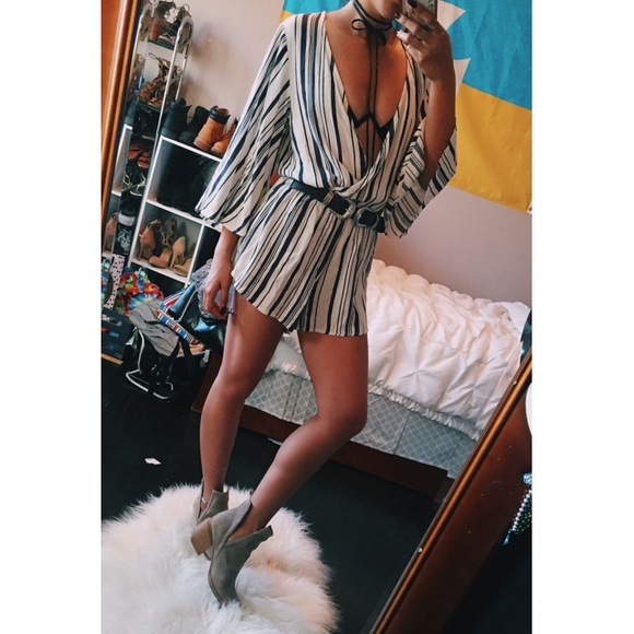 Blue Life Wild & Free Striped Romper