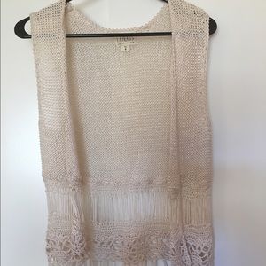 Light tan LA Hearts fringe cardigan
