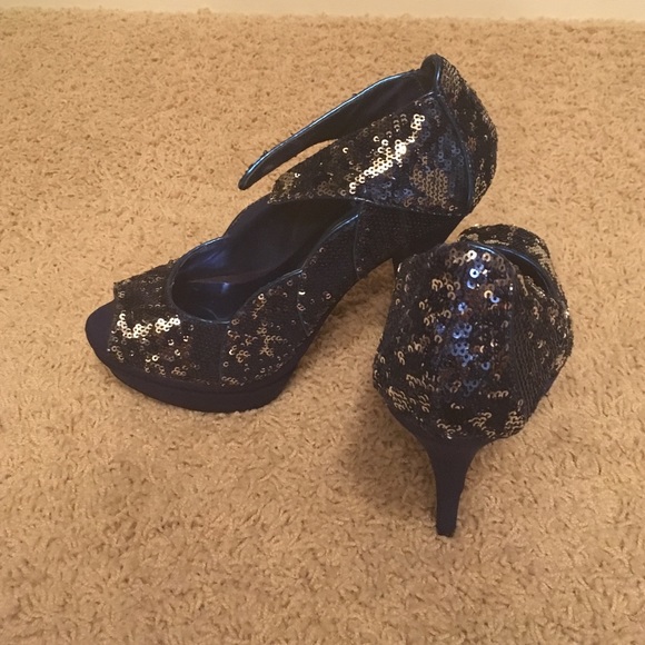 Blue platforms 4 inch heel - Picture 4 of 4