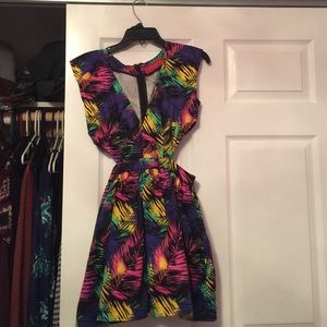 Lowcut colorful dress from Akira Chicago