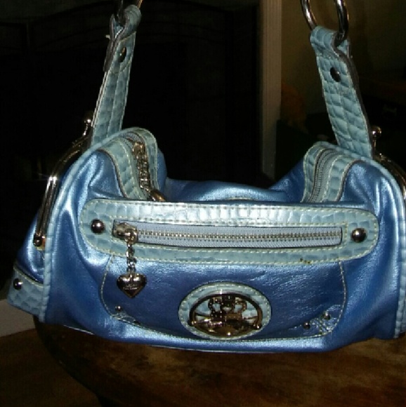 Kathy van Zeeland purse lt metallic blue
