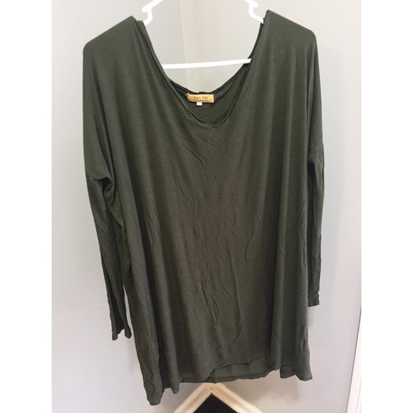 Hunter Green Long Sleeve Piko Dress